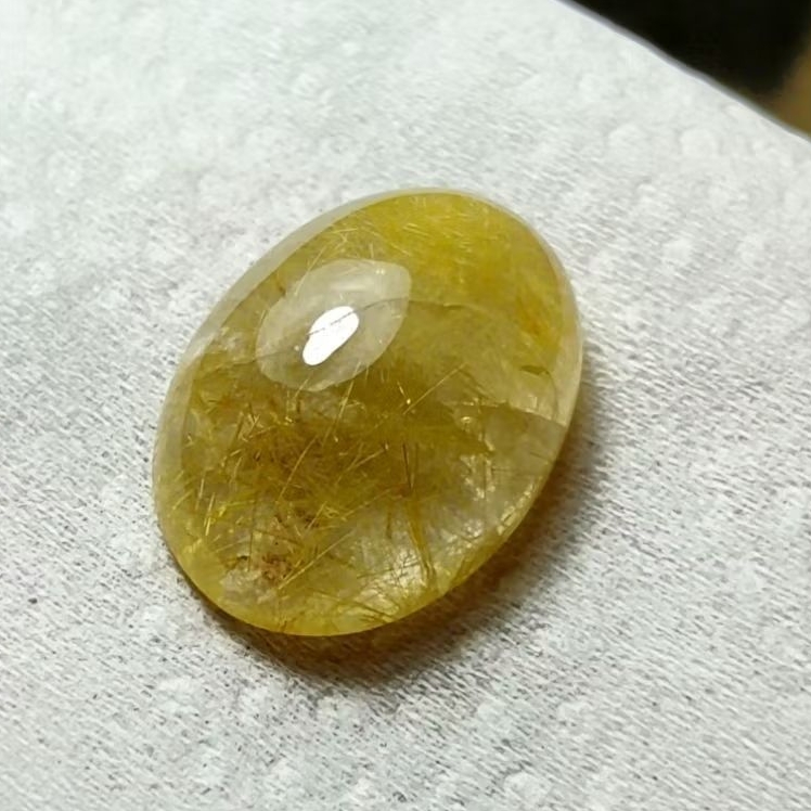 Batu cincin kecubung rambut emas natural