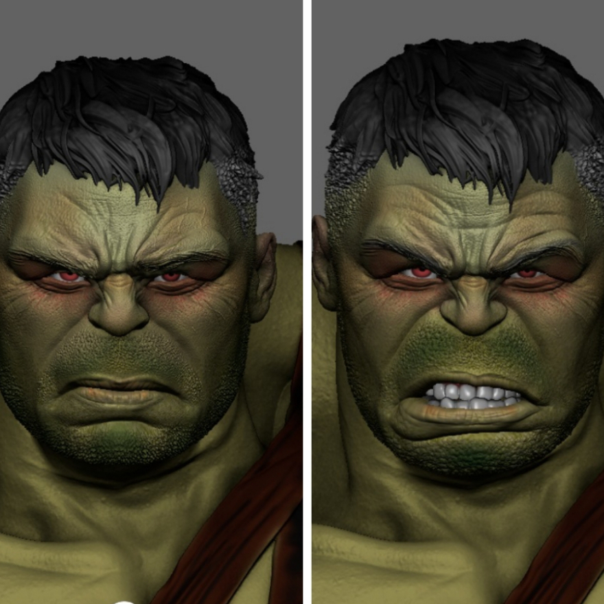 Headsculpt HS Head Hulk Ragnarok for kitbash Mcfarlane mezco shf figma Marvel Legends Damtoys Vtoys 