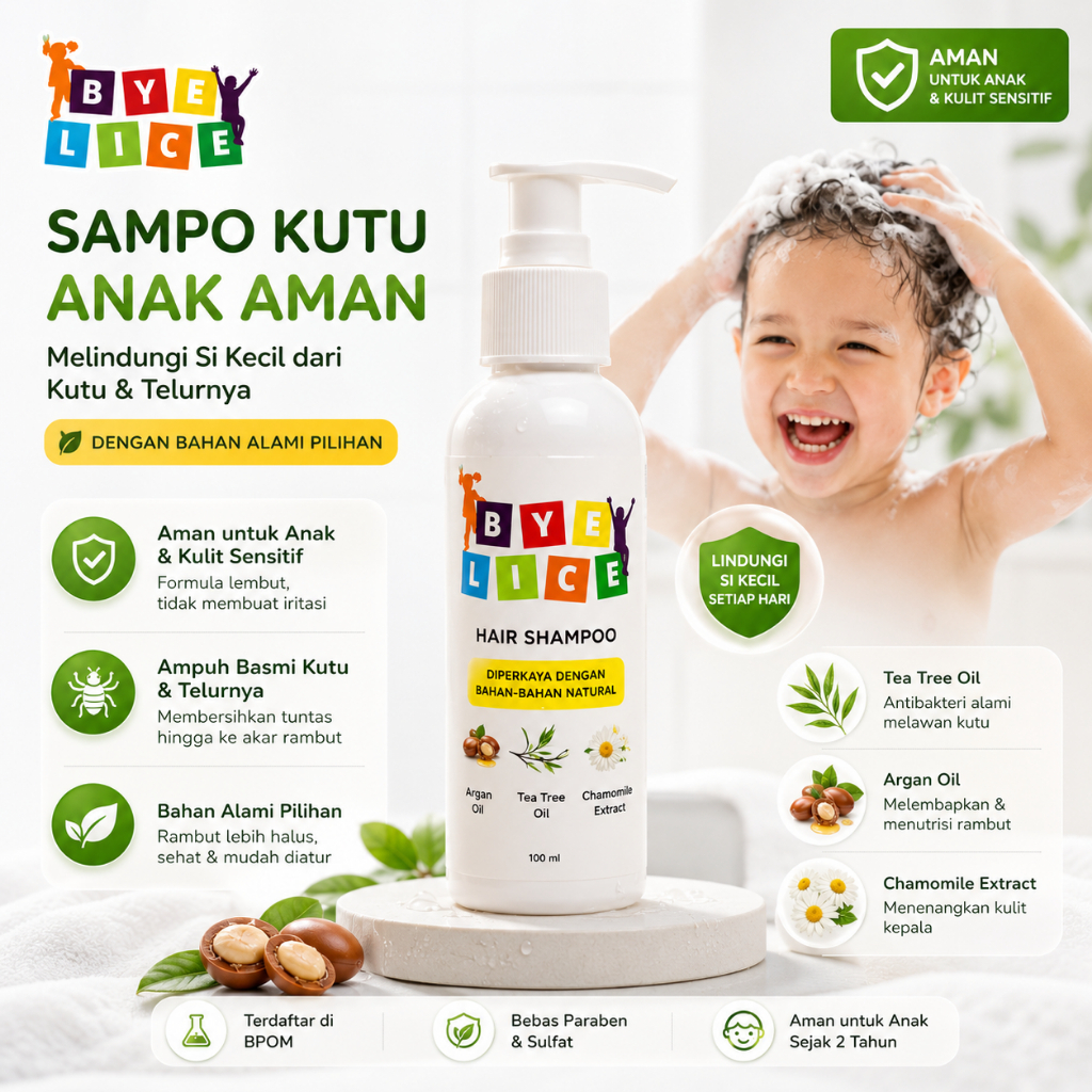 Shampo Kutu - Shampo ByeTRIX Anti Kutu Rambut Anak dan Dewasa Penghilang Kutu Rambut