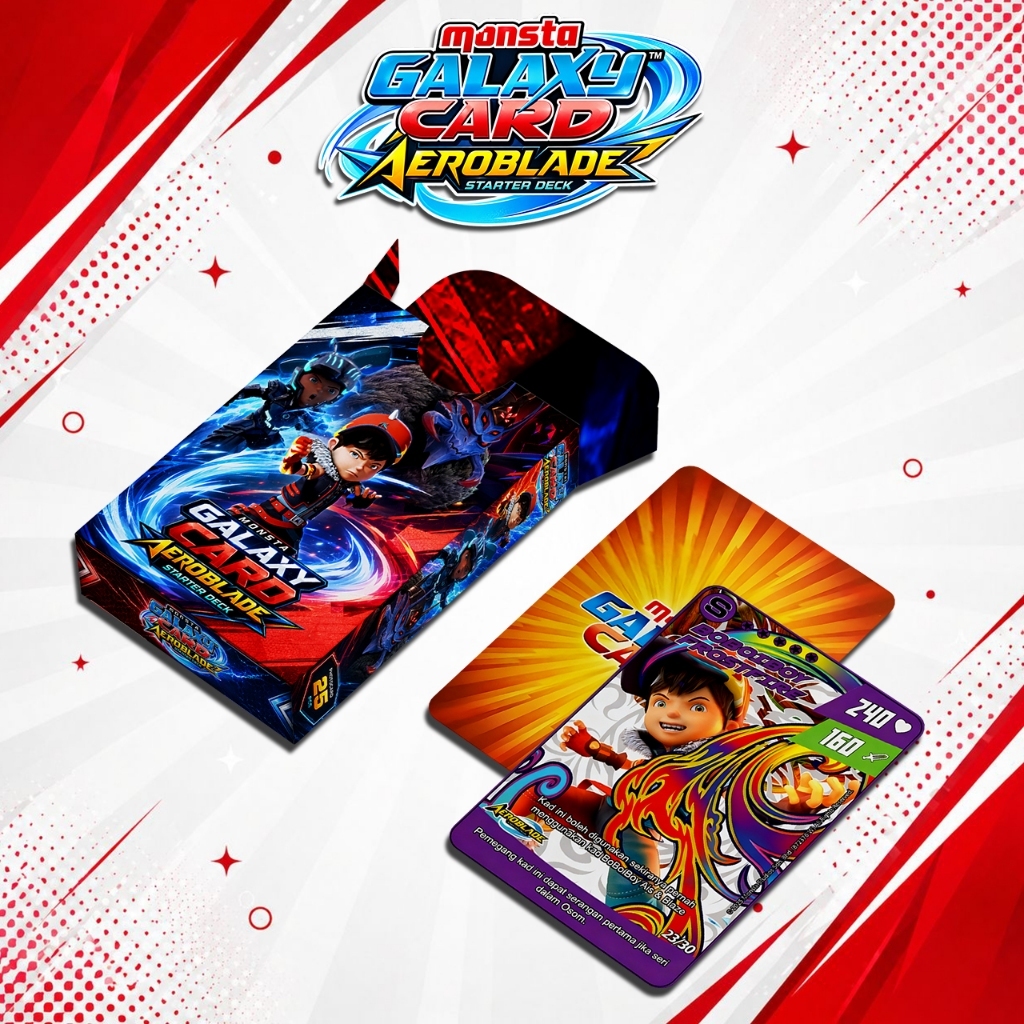 KARTU KOLEKSI BOBOIBOY MONSTA GALAXY CARD AEROBLADE STARTER DECK UNOFFICIAL