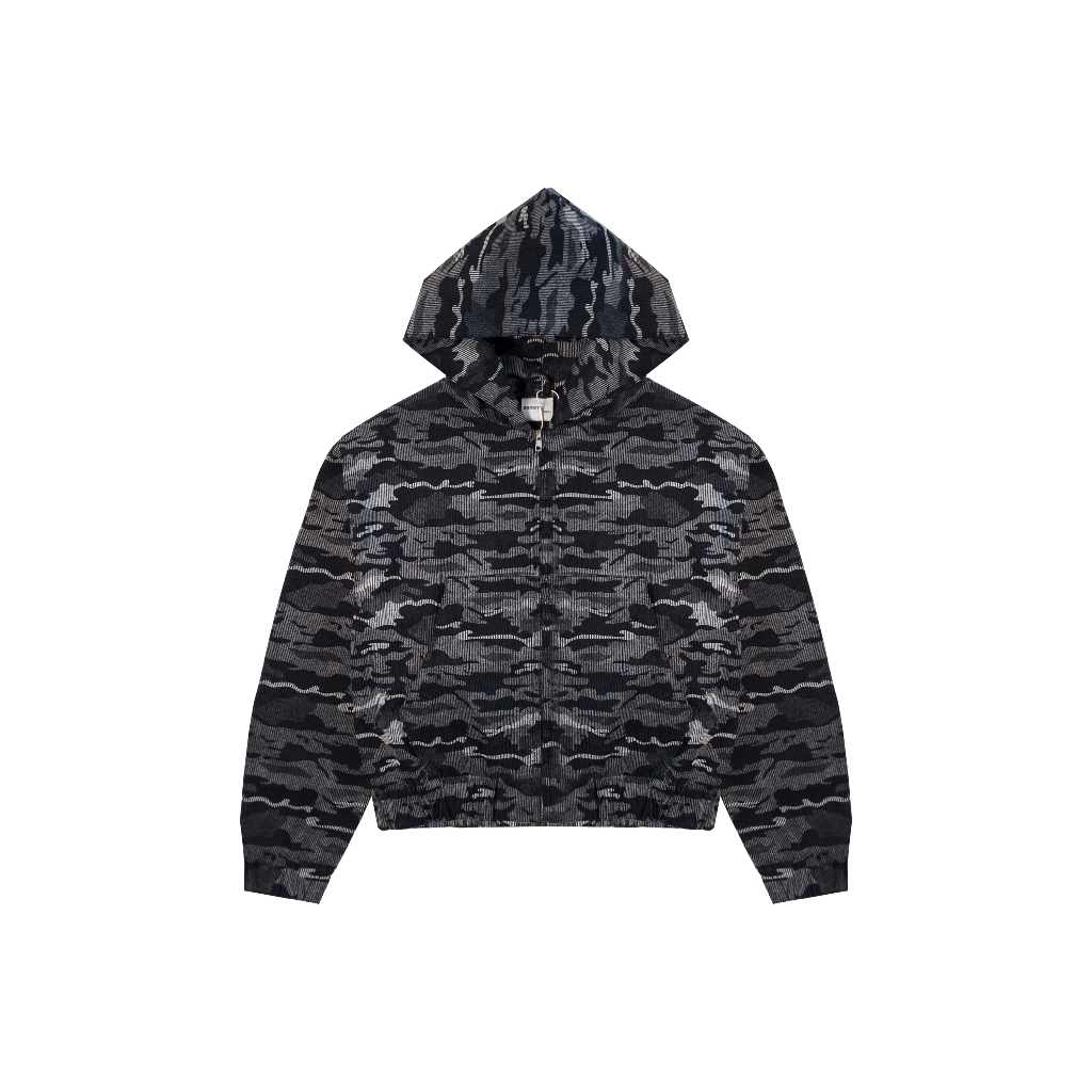GrowthCasual - Corduroy Zip Hood Onyx Camo Jacket