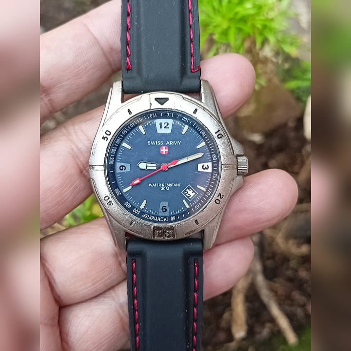 SWISS ARMY HC.5028 Silver Original Second | Jam Tangan Pria Military Watch