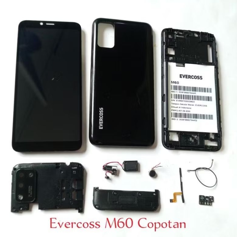 Evercoss M60 Part Copotan kabel siyal  tutup mesin atas  buzer fulset  tutup mesin bawah  papan siya