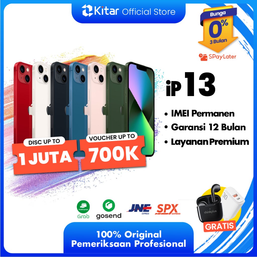{Box Ori} iPhone 13 ex iBox Beacukai IMEI Permanen Garansi 12 Bln 100% Original Second IP Fullset