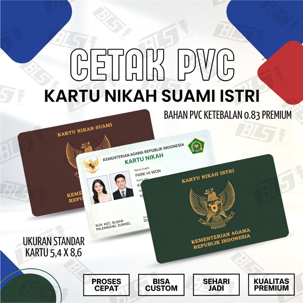 (SEHARI JADI) KARTU WEDDING CARD PERNIKAHAN 2 SISI BAHAN PVC ID CARD TEBAL TAHAN PUDAR DAN TAHAN AIR