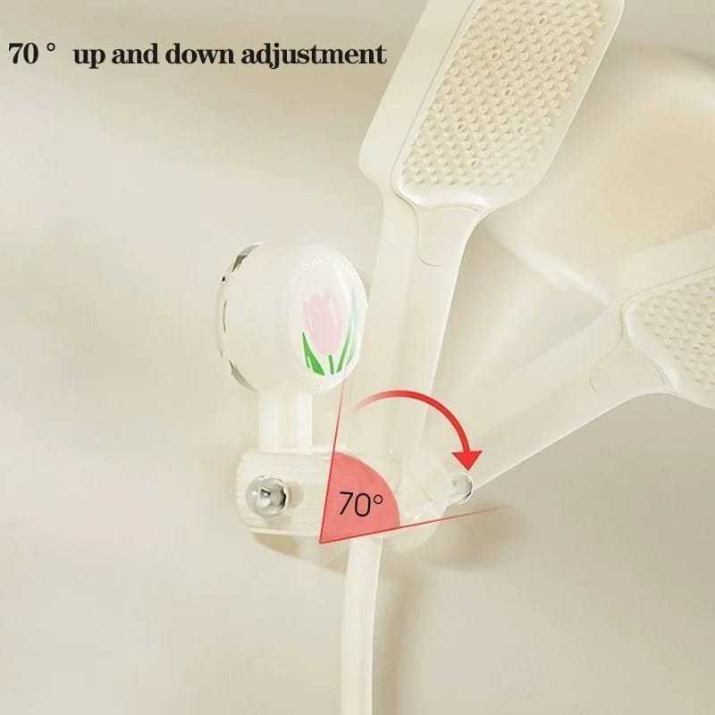 Adjustable Suction Cup Holder Shower Head Holder with Side Hook J02