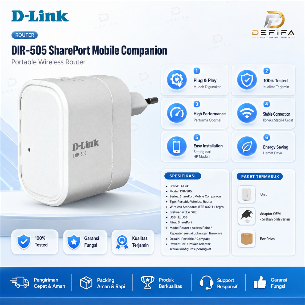 D-LINK DIR-505 SharePort Mobile Companion – Wireless WiFi Router Portable