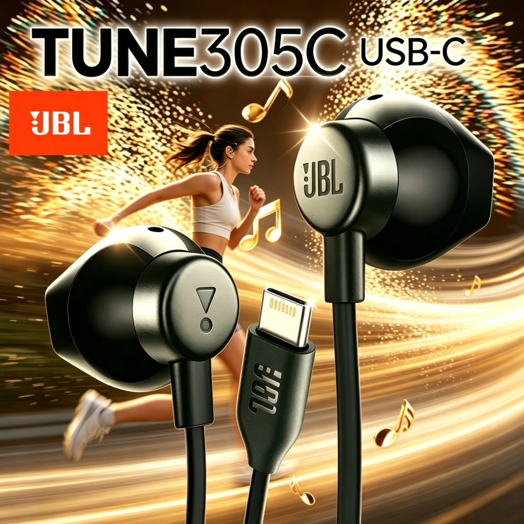 [ 100% Ori ] JBL TUNE 305 C USB C Wired Type C Hi-Res Earphones