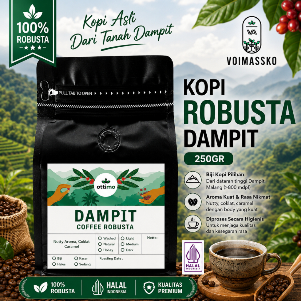 Ottimo Kopi 250gr / Kopi / Kopi Bubuk / Kopi Hitam / Biji Kopi robusta / Robusta / Kopi Robusta / Ko