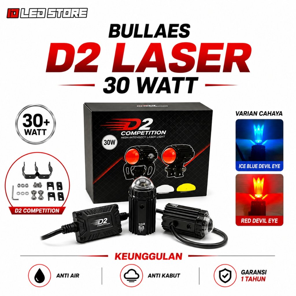 BULLAES MINI LASER D2 30 WAT - Mini Laser Bullaes D2 Competition 30Watt Devil Eye Satuan