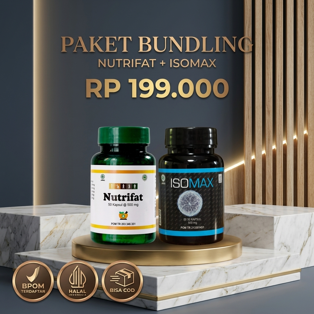 ISOMAX PENAMBAH MASSA OTOT + NUTRIFAT KAPSUL PENGGEMUK BADAN Meningkatkan Nafsu Makan