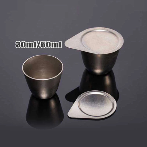 Crucible Nickel Dengan Tutup Cawan Krus Laboratorium Tahan Panas 1100C 30ml 50ml