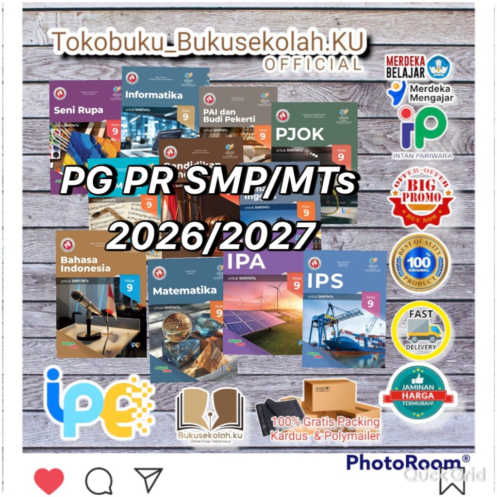 PROMO  BUKU GURU ( PG PR ) KURIKULUM MERDEKA SMP/MTs KELAS 7, 8 , 9 TERBARU 2026  INTAN PARIWARA