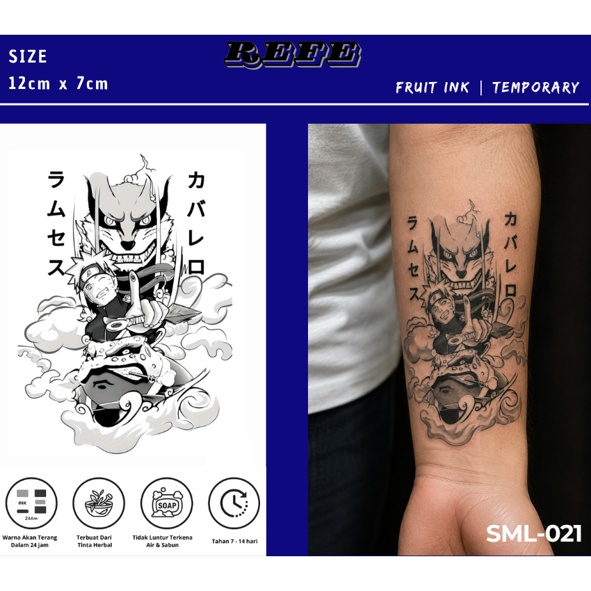 Tattoo Sementara Anime Naruto – Fruit Ink | Waterproof Temporary Tattoo Tattoo Jepang Mudah dipasang