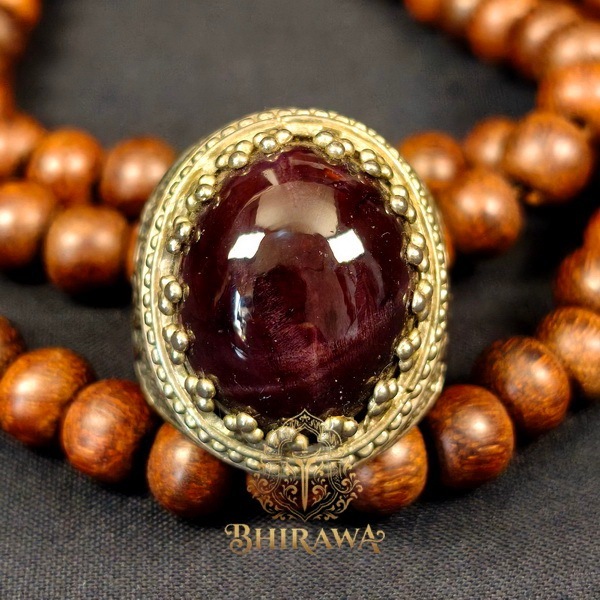 Cincin Batu Merah Delima Petir Jumbo Asli Alam