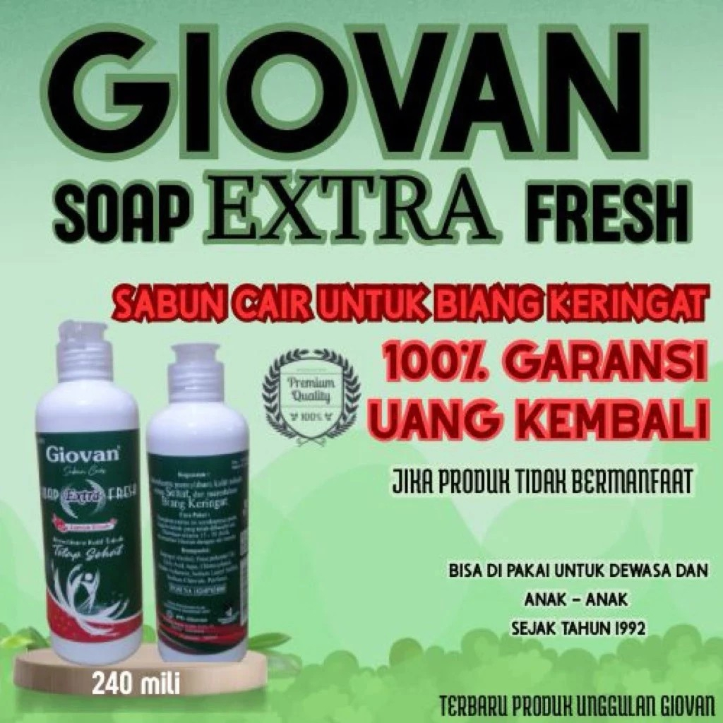 Giovan Sabun Original Soap Fresh Giovan Sabun Mandi Cair Biang Keringat 240ml