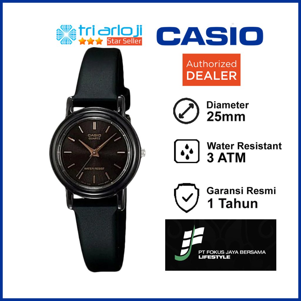 CASIO LQ-139EMV-1ALDF Jam Tangan Wanita Analog Rubber Hitam LQ139 LQ-139EMV-1A