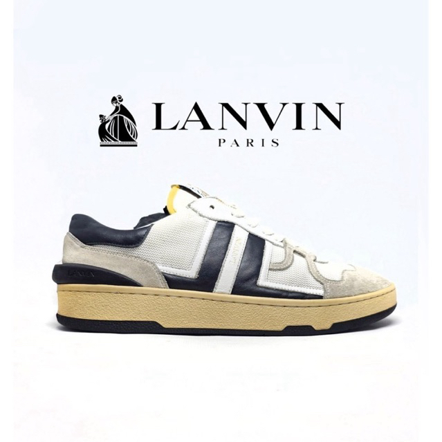 Size 42 EU | LANVIN Portugal Sepatu Kasual Trainer Kulit Pria