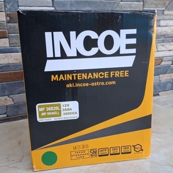 INCOE Aki Kering MF NS60 NS60L NS60LS 45Ah Tipe Kering Mobil BEKAS