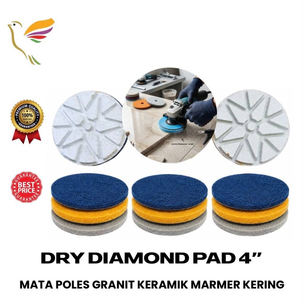 Mata Poles Diamond 4 inch Granit Marmer Keramik Dry Diamond Pad Grit 50-2000 Poles Kering