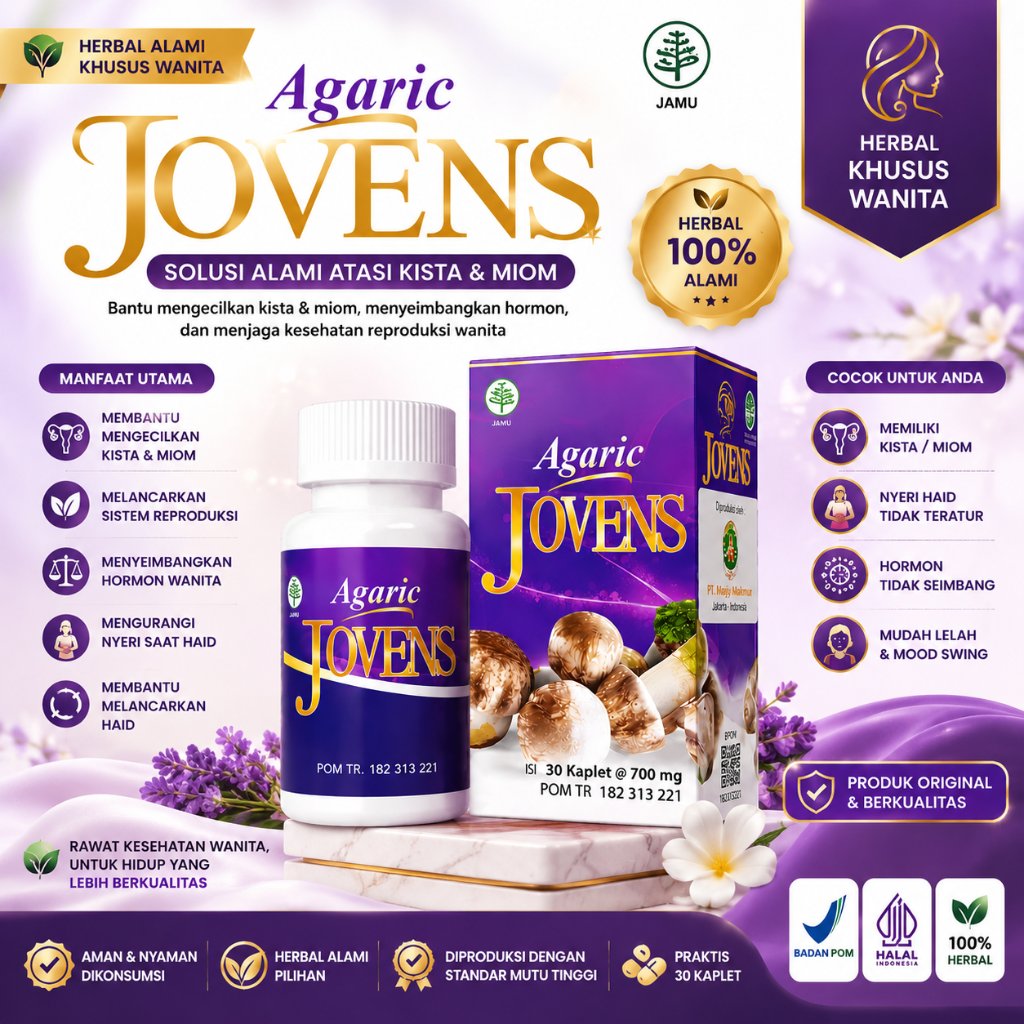 Agaric Jovens - Obat Kista Miom Kanker Tumor Jamur Dewa - 30 Kaplet