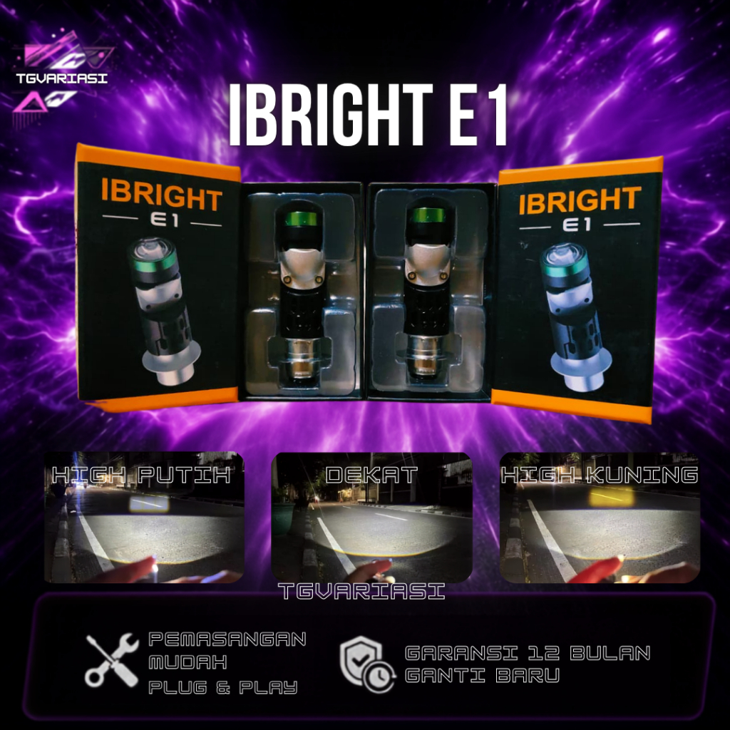 IBRIGHT E1 - Lampu utama Socket H6