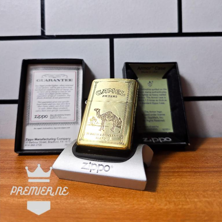 ZIPPO TURKISH & DOMESTIC CAMEL ARMOR CASE ORIGINAL WITH SEAL ORANGE