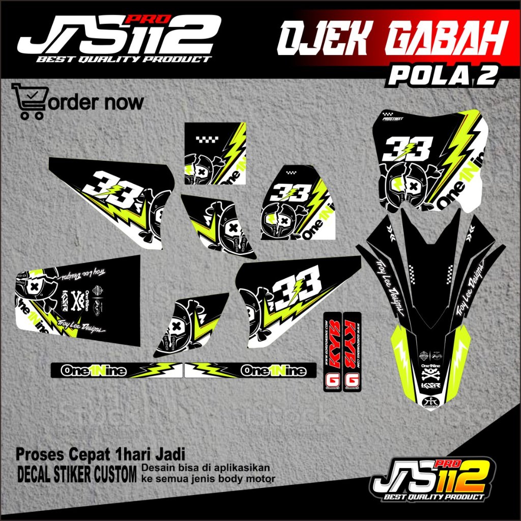 DECAL TAXI GABAH DECAL OJEK GABAH POLA 2 STIKER MOOTOR OJEK GABAH