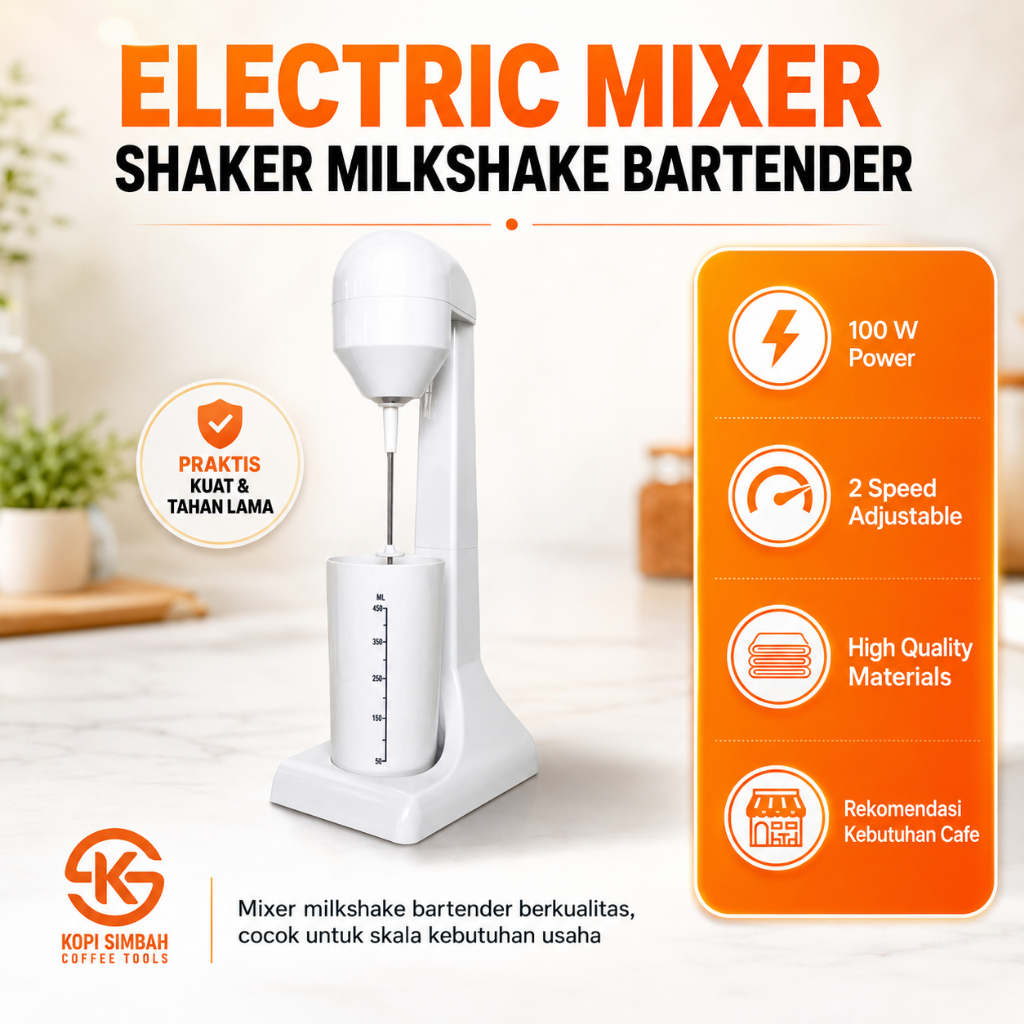 Electric Bartender Shaker Stainless Steel Drink Mixer Milkshake Frappe Frother Elektrik