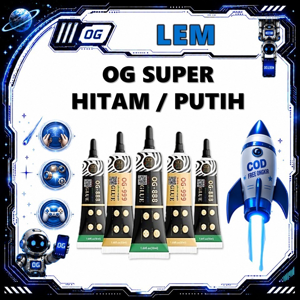LEM LCD HITAM / TRANSPARAN OG SUPER / OG GLUE / LEM LCD / OG SUPER OG GLUE BLACK & WHITE