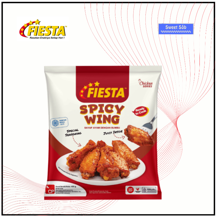FIESTA Spicy Wing Sticky Nugget Spicy Nugget 400gr Sayap Ayam Beku Bumbu Pedas Tepung Renyah Frozen 