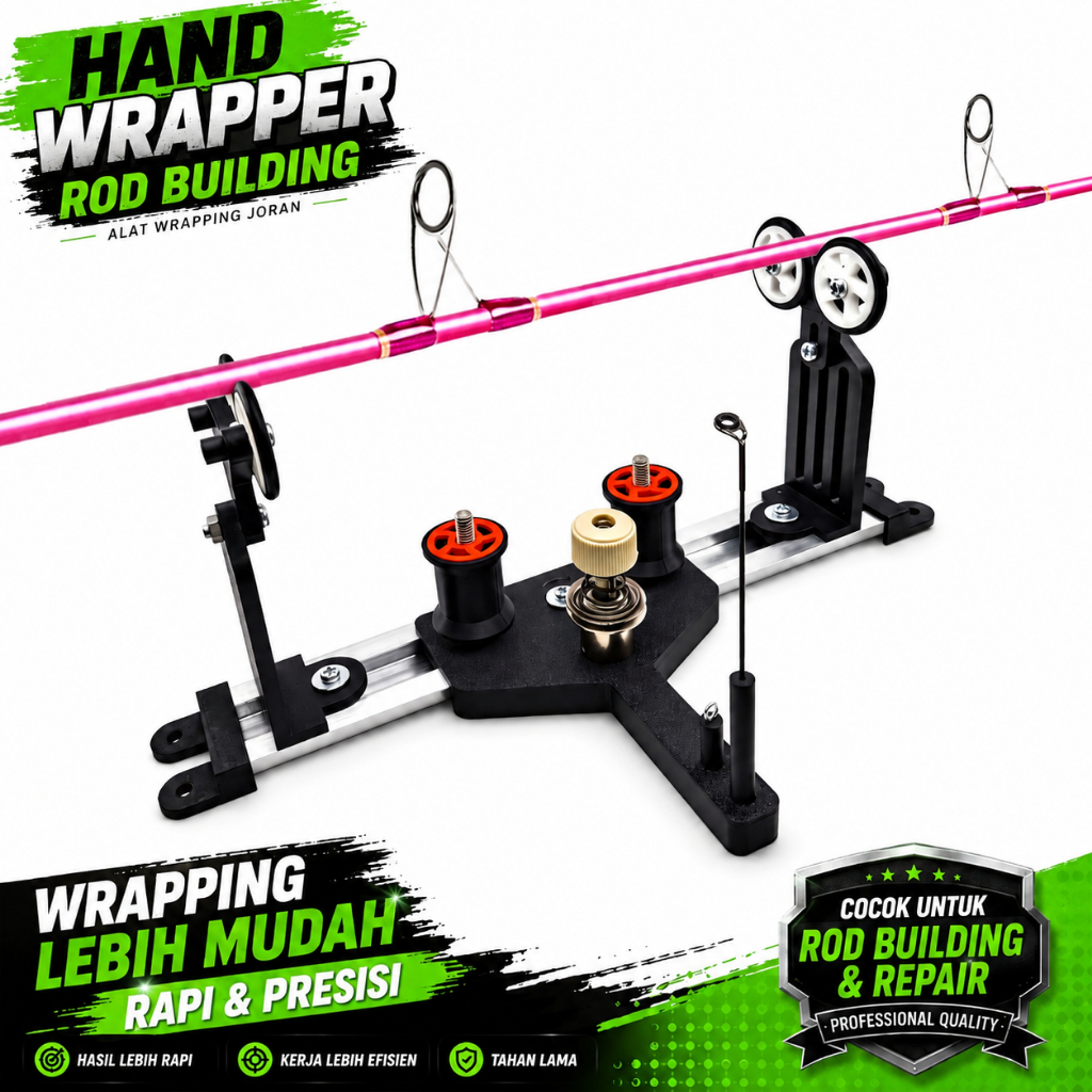 MMT7 HAND WRAPPER Alat Lilit Benang Joran Pancing Rod Builder Dryer