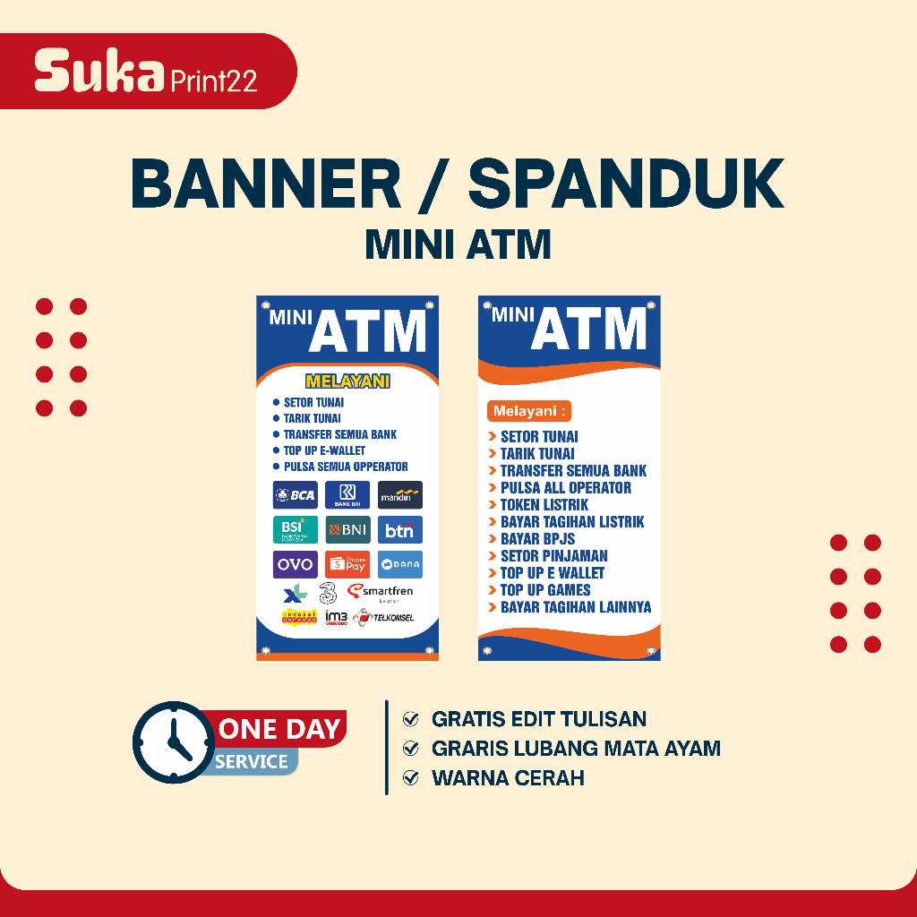 cetak banner atm mini dan konter - Print spanduk Atm Mini