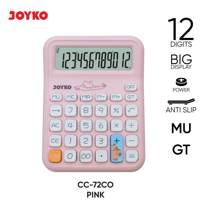 Kalkulator Pink Kecil / Sedang / Besar JOYKO – Kalkulator Praktis untuk Sekolah, Kantor & Rumah