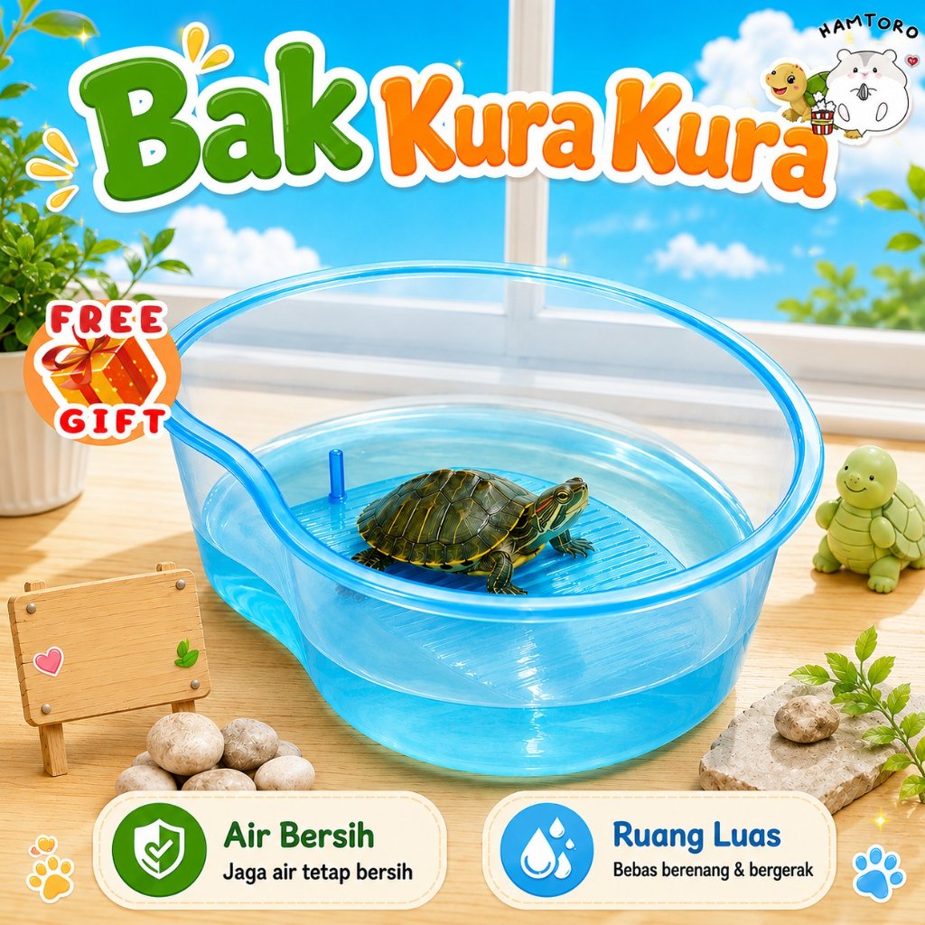 [FREE MAKANAN KURA2] Hamtoro / Bak Kura Kura / Bak Ikan / Box Plastik Hamster / Container Hamster
