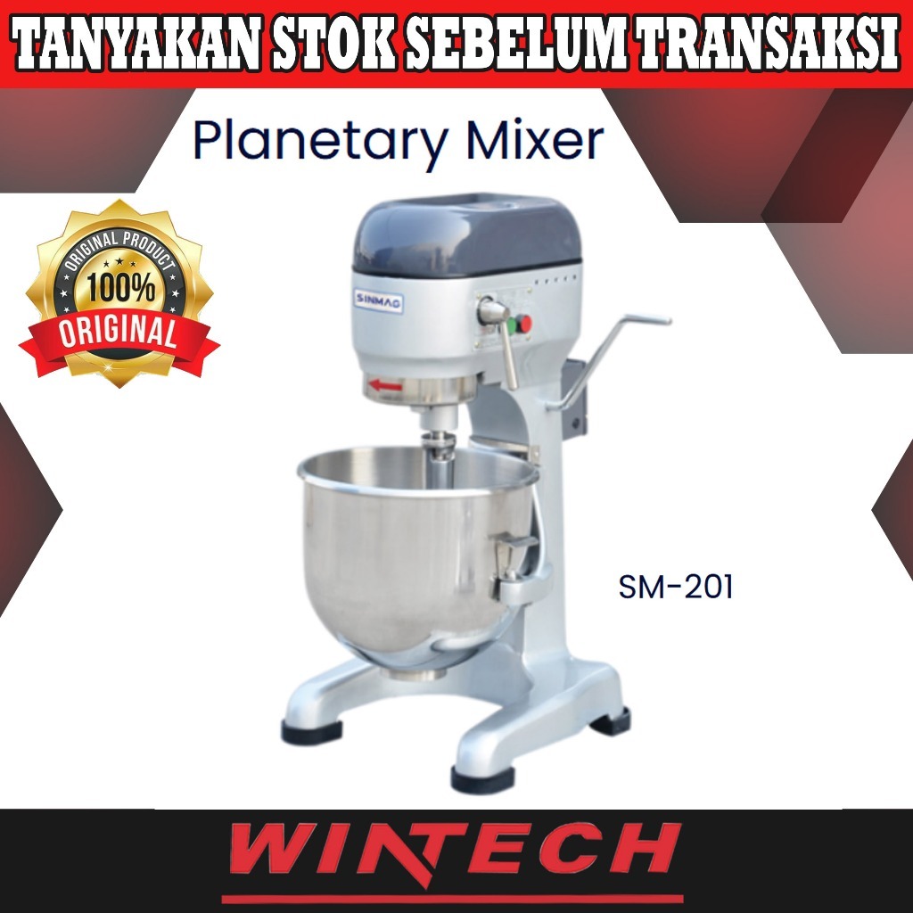 Sinmag SM-201 & SM-401 Planetary Mixer With New Spiral Hook - Mixer Adonan Roti Kue Dalam Jumlah Bes