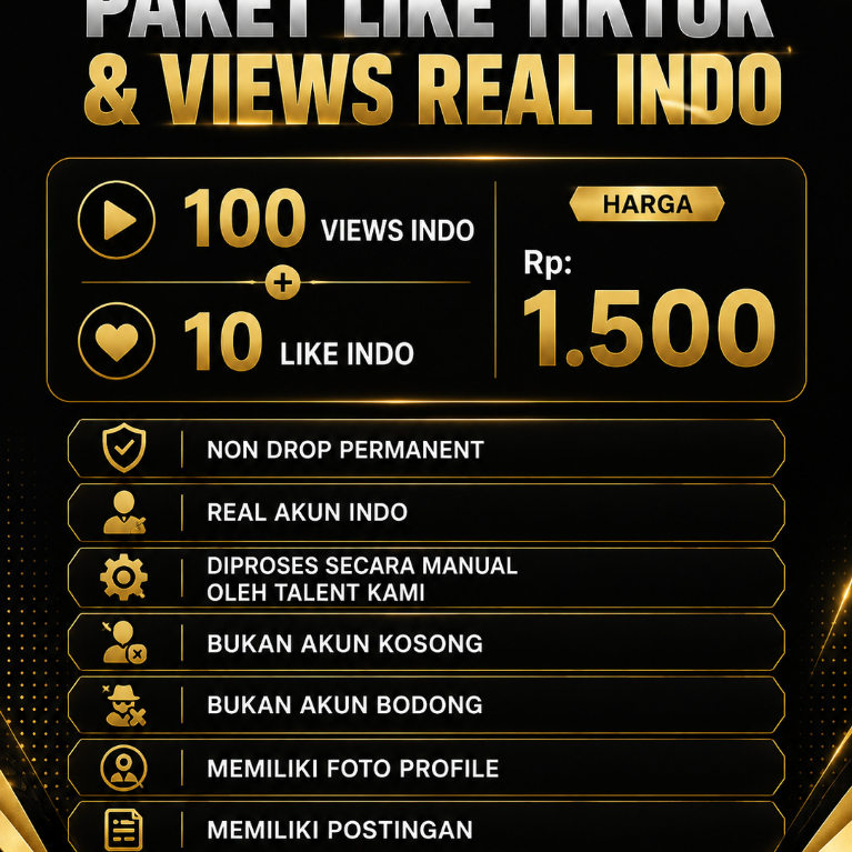 VIEWS LIKE TIKTOK INDO KUALITAS PALING BAGUS