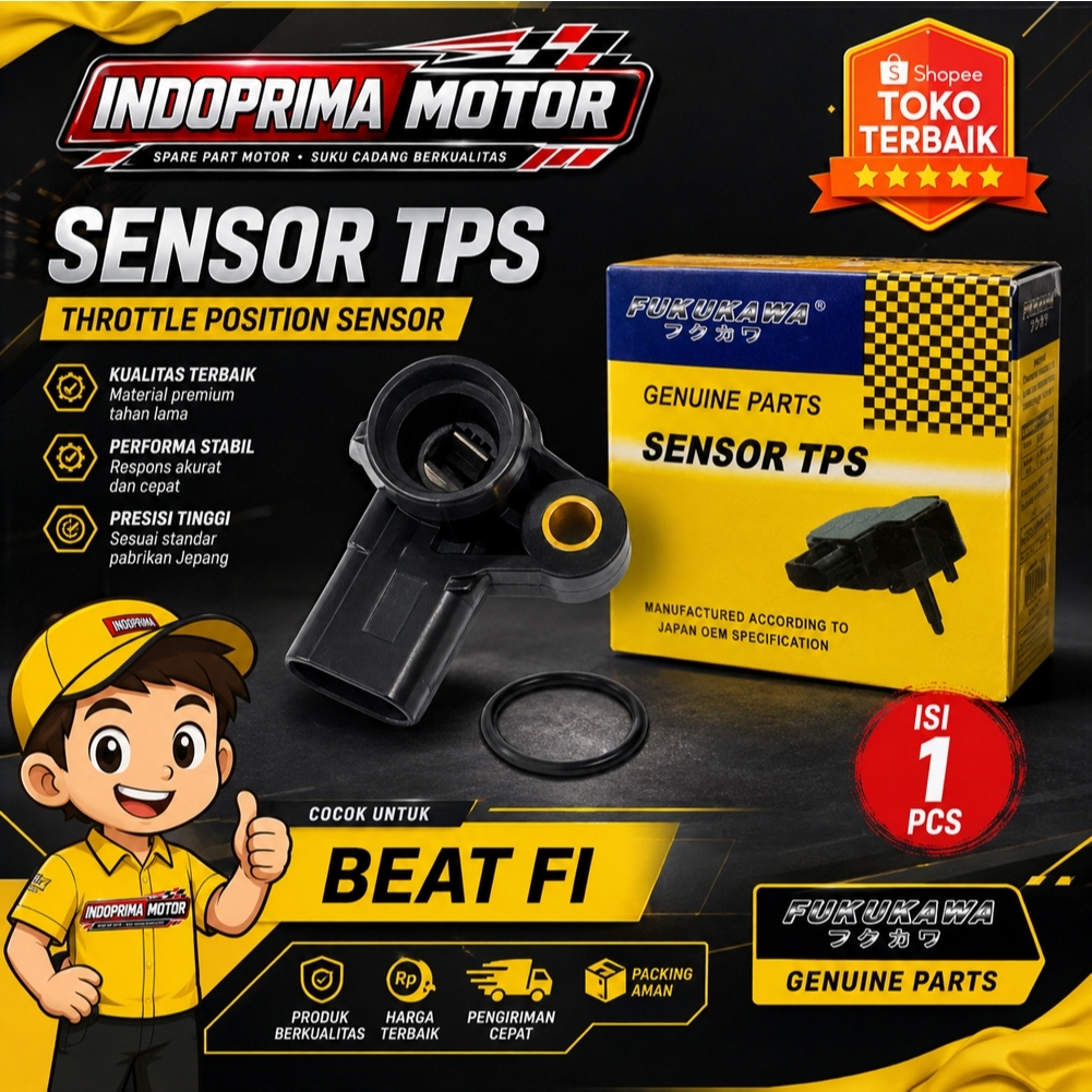 FUKUKAWA SENSOR TPS BEAT FI. SENSOR KATUP GAS HONDA BEAT FI. BEAT POP.BEAT ESP K25 K44 K81 - INDOPRI