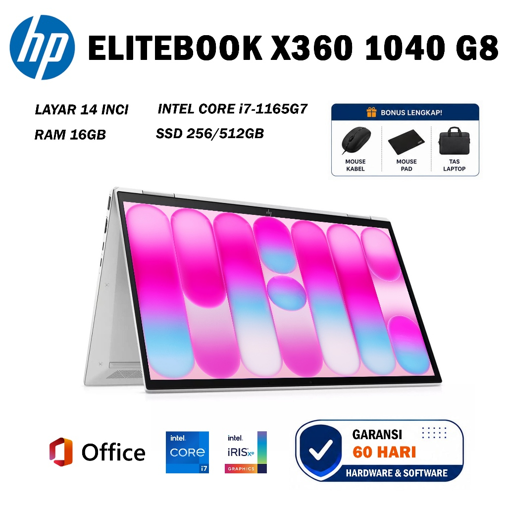 HP ELITEBOOK X360 1040 G8 CORE I7-1165G7 INTEL IRIS XE  + STAYLUS PEN