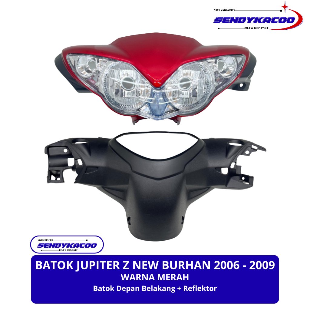 Batok Jupiter Z burhan Merah + Lampu Depan Jupiter Z Burhan Komplit