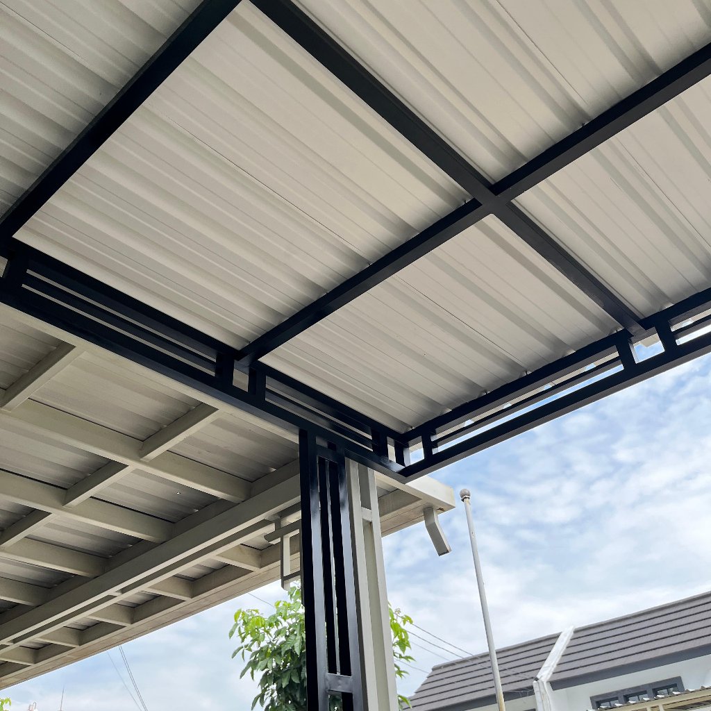 Kanopi Upvc Rangka Besi Hollow Galvanis