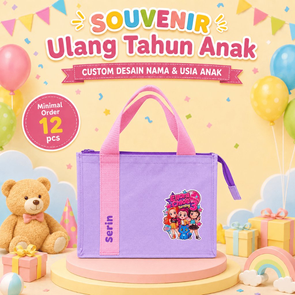 TAS ULTAH ANAK CUSTOM NAMA | MODEL NAKULA P25 L13 T20 | GOODIEBAG DIOR MURAH