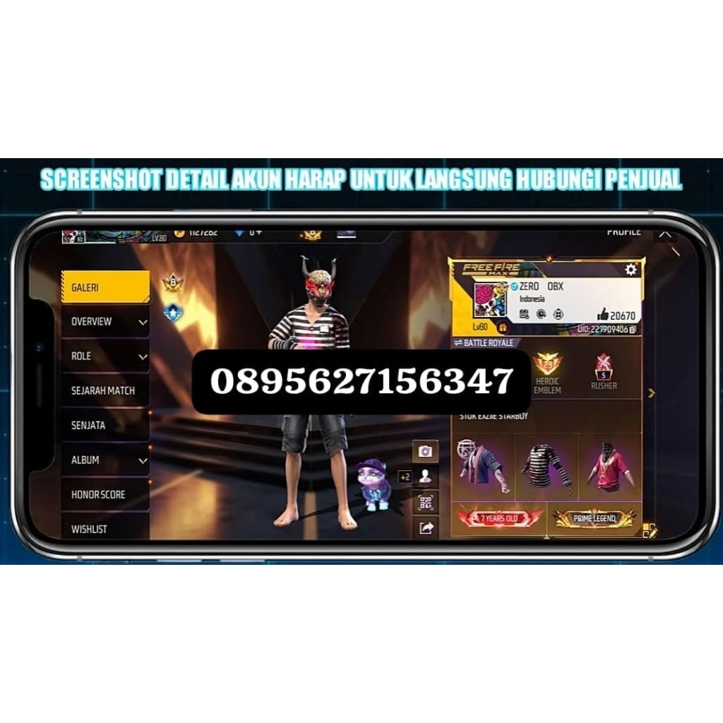 AKUN FF SULTAN-LEVEL TINGGI, SKIN LENGKAP READY AKUN FF MURAH-BAGUS FULL SKIN