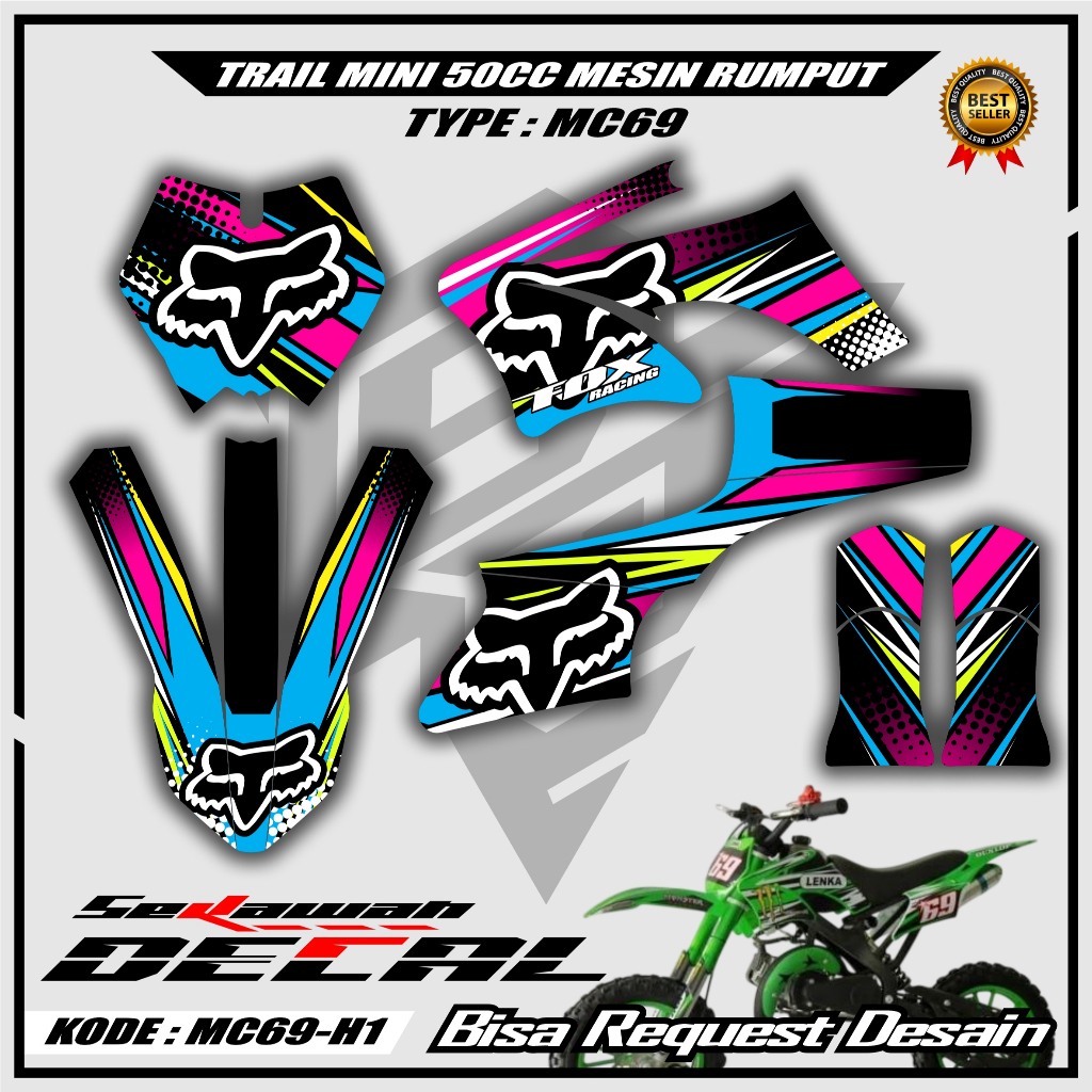 Decal Stiker Mini Trail LENKA MC69 KXD 50cc UTX 50cc MT2X81 MT2TS 50cc 2 Tak Bisa Request Desain