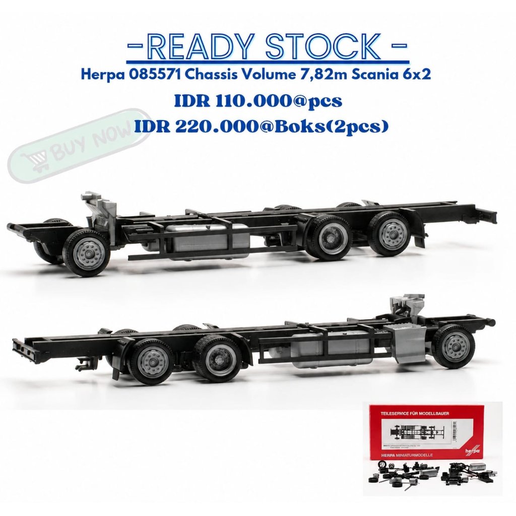 Herpa 085571 Chassis Volume 7,82m Scania 6x2