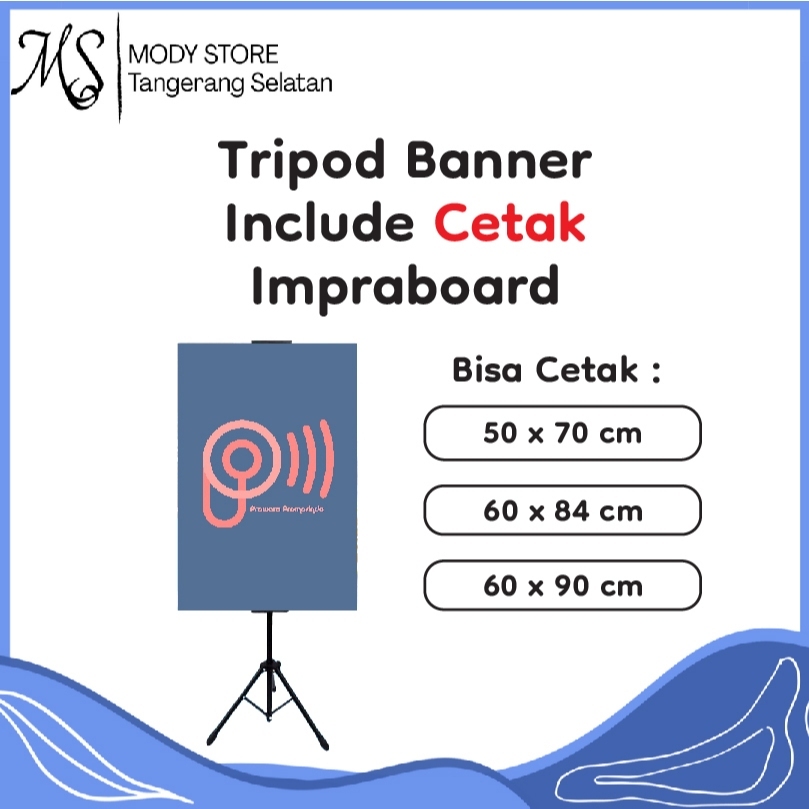 Tripod Banner Include Cetak Impraboard / Tripod Banner / Stand Banner / Impraboard