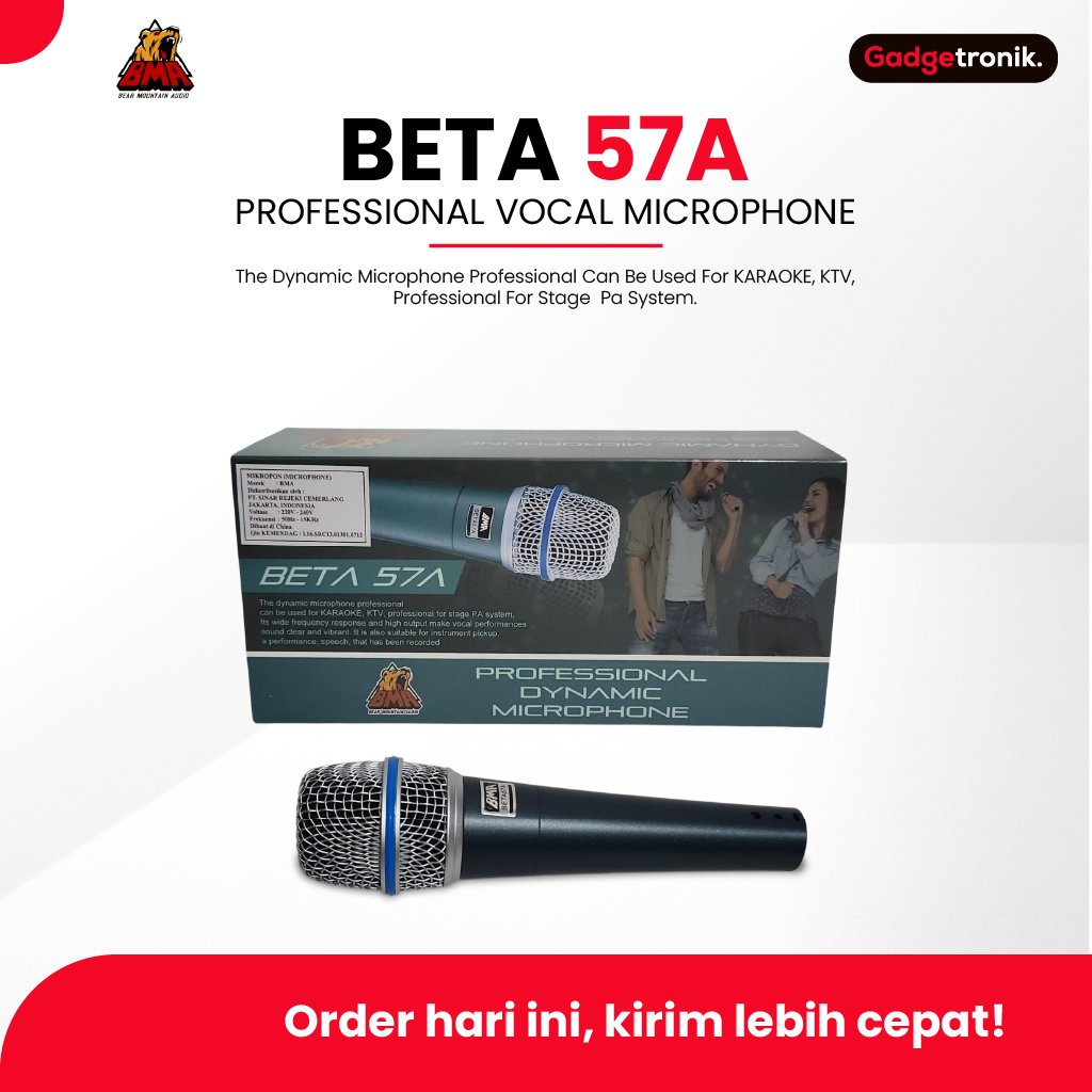 BMA MIC KABEL BETA 57A / WIRED MICROPHONE BMA BETA-57A / MIK KABEL BMA BETA57A