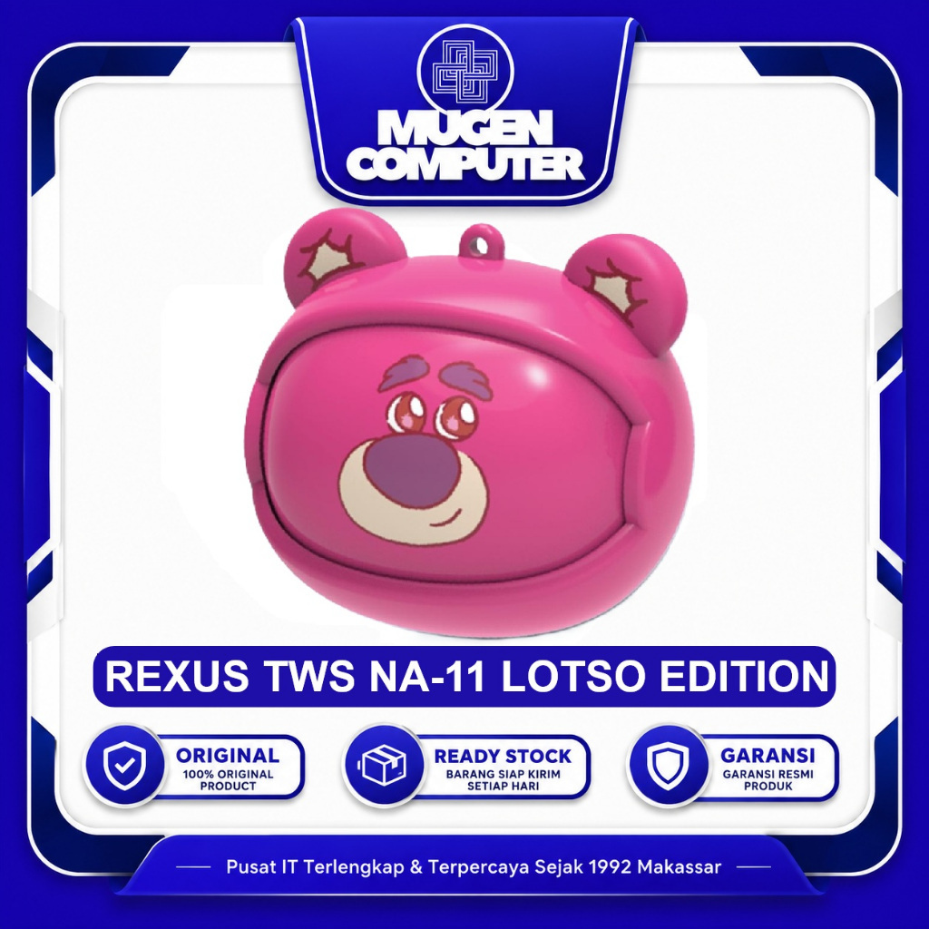 TWS Rexus NA-11 Lotso Edition Earphone Bluetooth 5.3 Stereo Sound