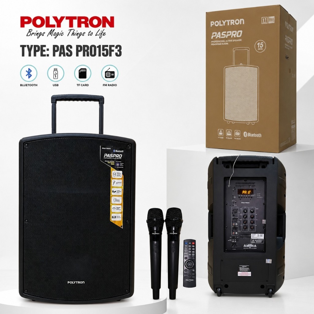 Speaker Polytron PASPRO15F3 Original Speaker Portable Wireless Charging
