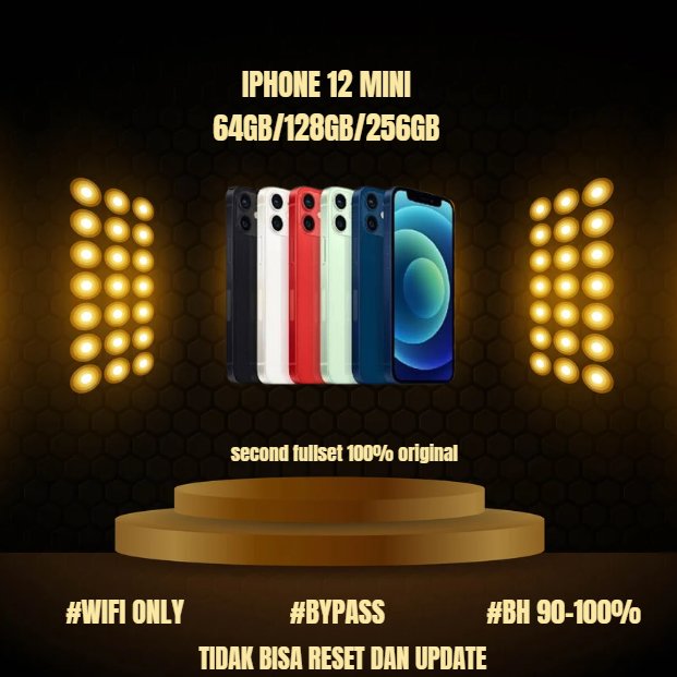 HP IPHONE 12 MINI WIFI ONLY 64GB/128GB/256GB Bekas Second Original Mulus Fullset Game/Live/Merekam V